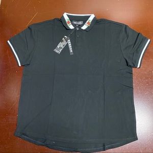Reason Clothing Black Men’s solid polo L